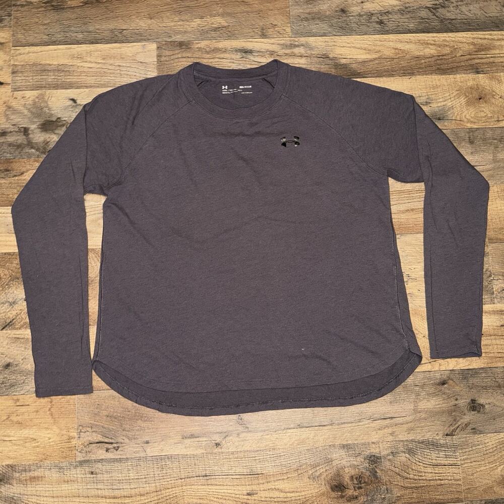 Under Armour Women’s Long Sleeve Shirt Small Brown Loose Fit Heat Gear